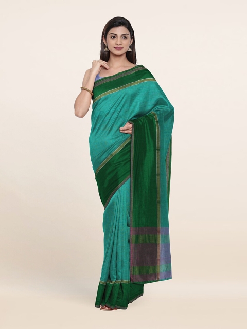 

Pothys Green & Purple Solid Pure Cotton Saree