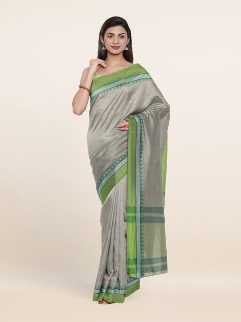 

Pothys Grey & Green Pure Cotton Saree