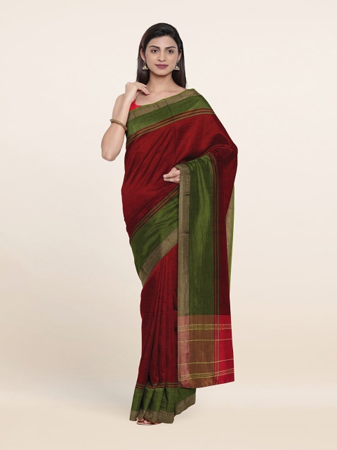 

Pothys Maroon & Green Pure Cotton Saree