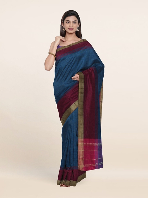 

Pothys Blue & Red Zari Pure Cotton Saree