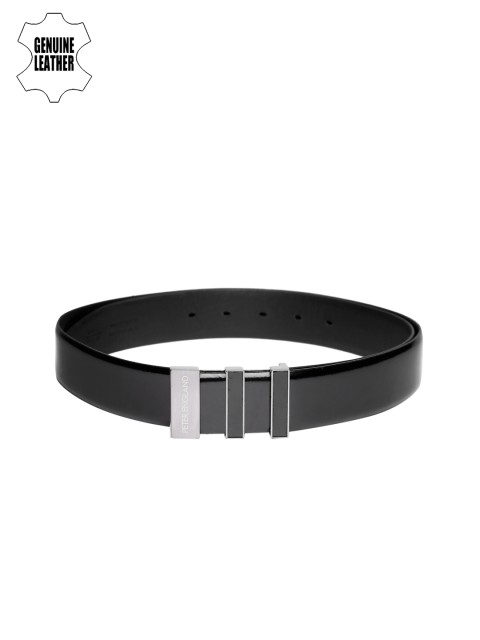 

Peter England Men Black Genuine Leather Belt