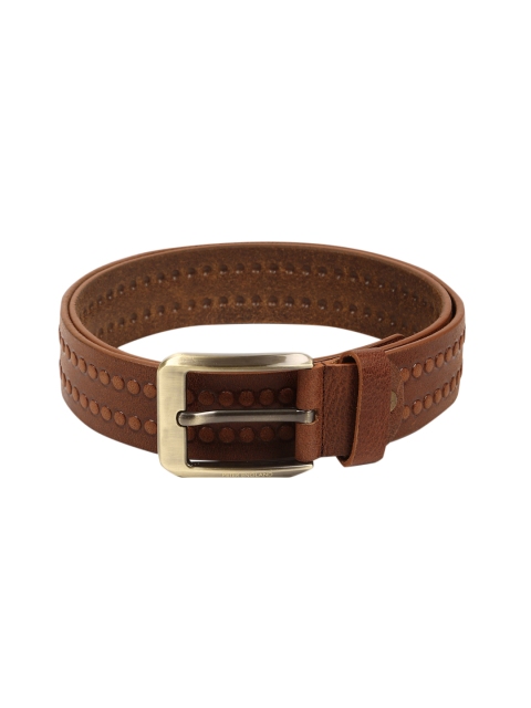 

Peter England Men Brown Studded Genuine Leather Belt