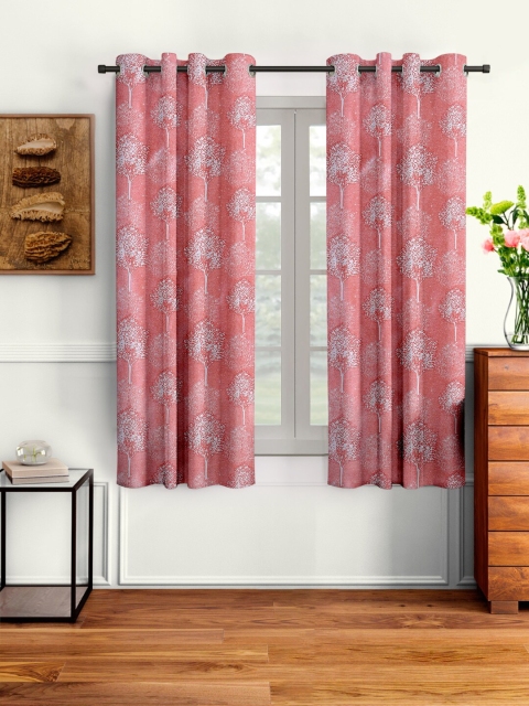 

Cortina Pink & White Set of 2 Floral Window Curtains