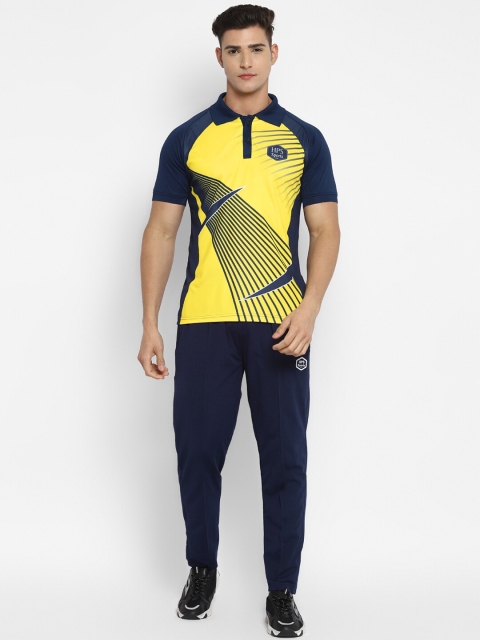 

HPS Sports Men Yellow & Navy-Blue Printed Cricket Uniform Tracksuit