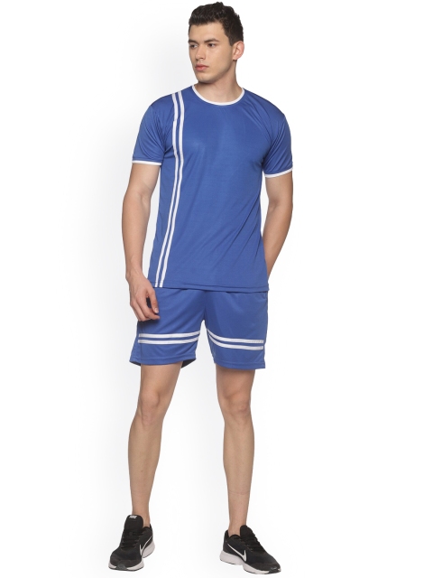 

HPS Sports Men Blue & White Striped Sports Tracksuit