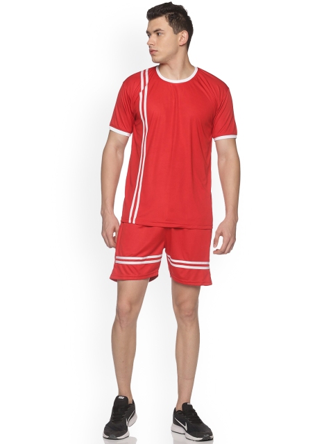 

HPS Sports Men Red & White Striped Sports Tracksuit
