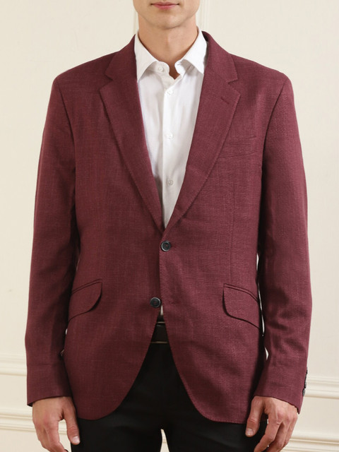 

HACKETT LONDON Men Red Lightweight Longline Tailored Jacket