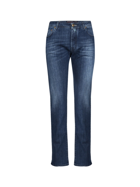 

Jacob Cohen Men Navy Blue Light Fade Bleached Jeans