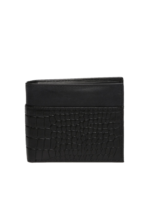 

Peter England Men Black Solid Two Fold Wallet