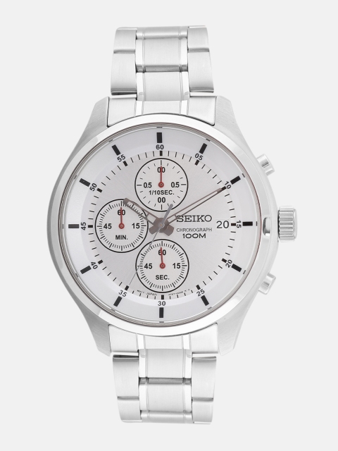 

SEIKO Men Silver-Toned Chronograph Dial Watch SKS535P1