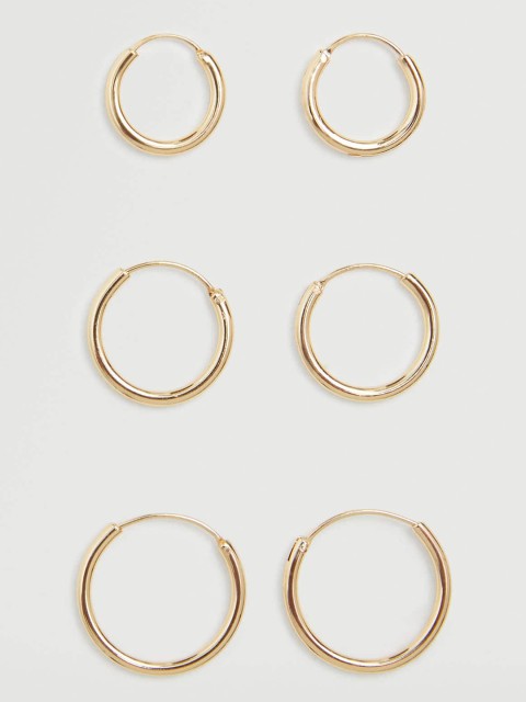 

MANGO Women Set of 3 Gold-Toned Circular Hoops