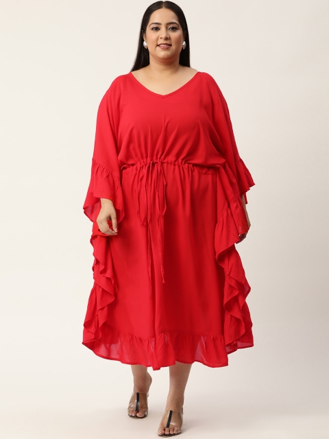 

Revolution Plus Size Red Kaftan Midi Dress