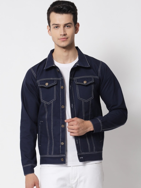 

FurryFlair Women Navy Blue Washed Denim Jacket