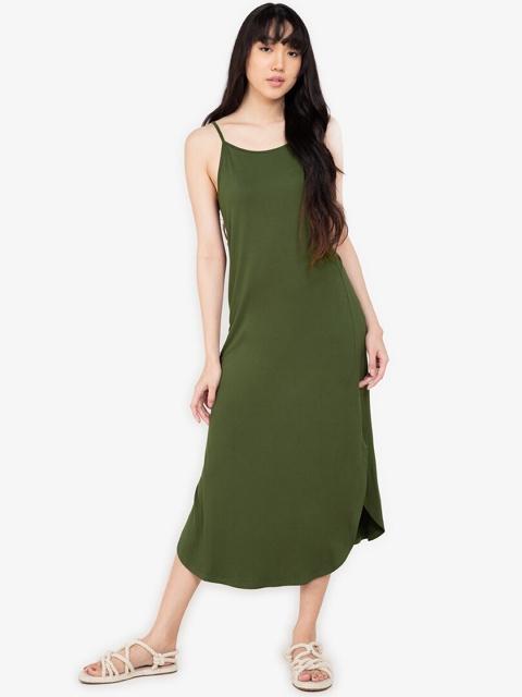 

ZALORA BASICS Women Olive Green Sheath Dress
