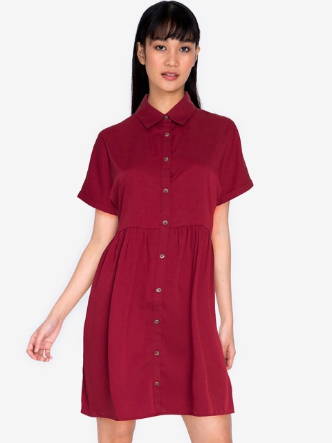 

ZALORA BASICS Red Extended Sleeves Mini Dress