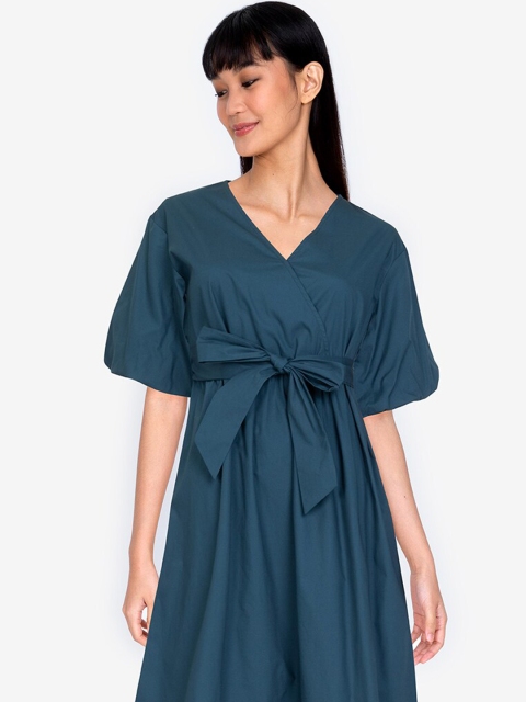 

ZALORA BASICS Green Wrap Dress