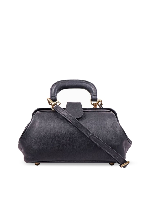 

Hidesign Black Leather Structured Handheld Bag