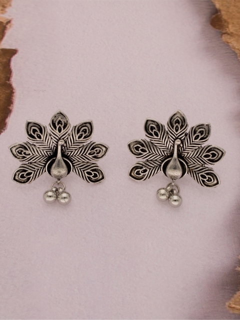 

MORKANTH JEWELLERY Silver-Toned Contemporary Studs Earrings