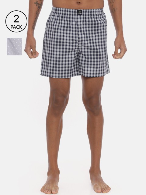 

IMYOUNG Men Pack Of 2 Assorted Pure Cotton Boxers