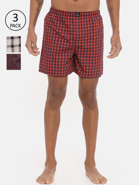 

IMYOUNG Men Pack of 3 Assorted Printed Pure Cotton Boxers IMYBXRPK364M