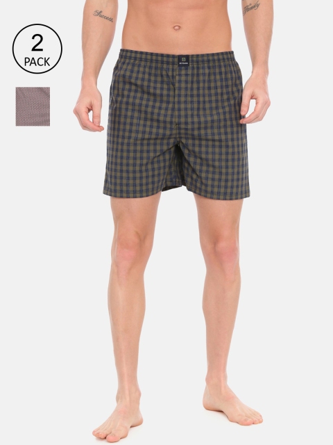

IMYOUNG Men Pack Of 2 Assorted Pure Cotton Boxers IMYBXRPK269M