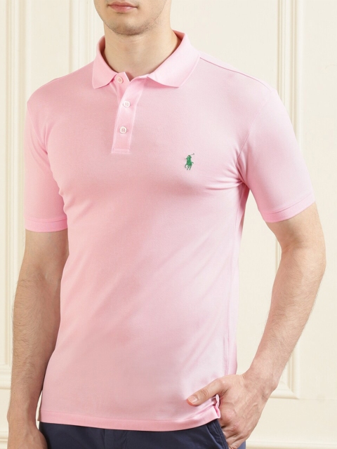 

Polo Ralph Lauren Men Pink Polo Collar T-shirt