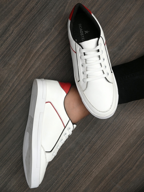 

Roadster Men White Colourblocked Faux Leather Casual Sneakers