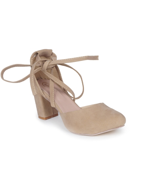 

The Desi Dulhan Women Cream-Coloured Ethnic Block Heels