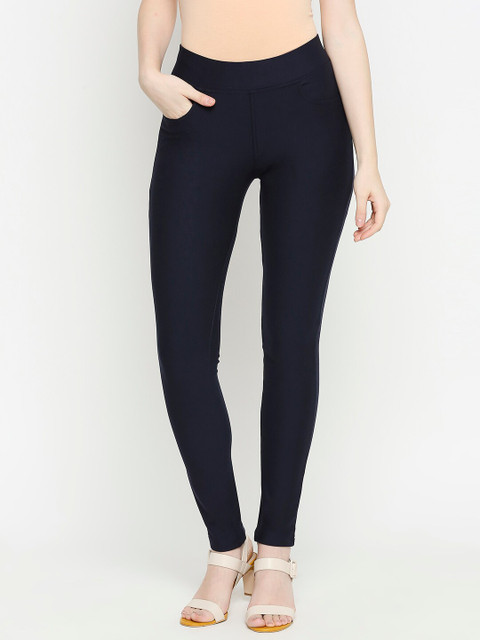 

PURPLE WATER Women Blue Solid Slim-Fit Jeggings