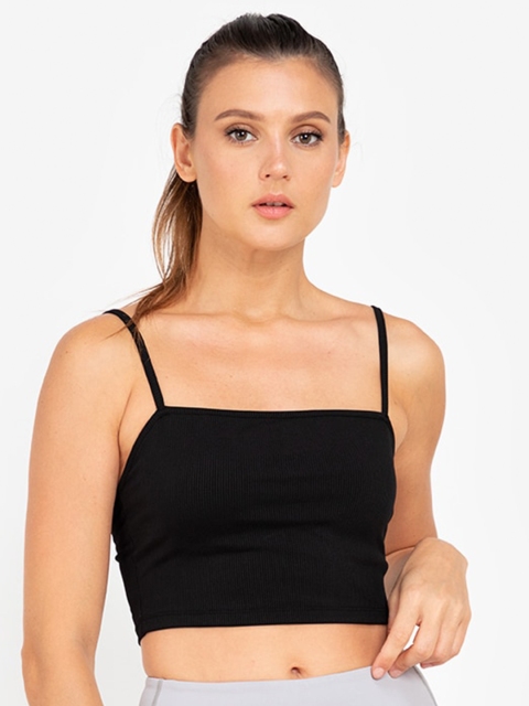 

ZALORA ACTIVE Black Lightly Padded Crop Camisole