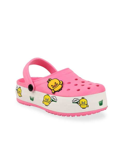 

Try Me Women Pink & White Jibbitz Clogs