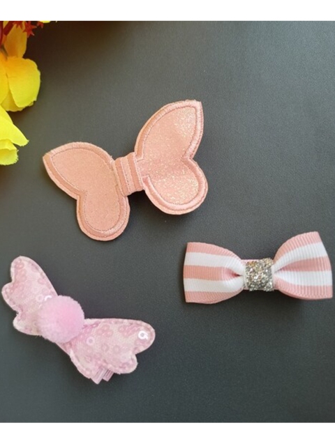 

ANNA CREATIONS Women Pink & White Set of 5 Tic Tac Hair Clip