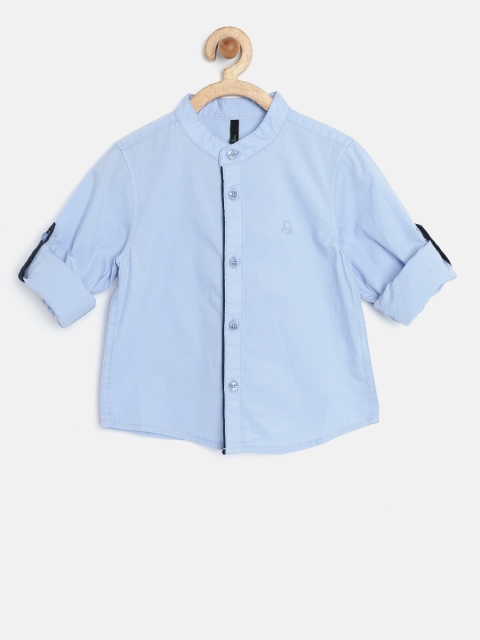 

United Colors of Benetton Boys Blue Solid Shirt