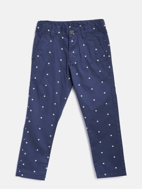 

United Colors of Benetton Boys Navy Printed Trousers, Navy blue