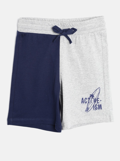 

United Colors of Benetton Boys Grey Melange Colourblocked Shorts