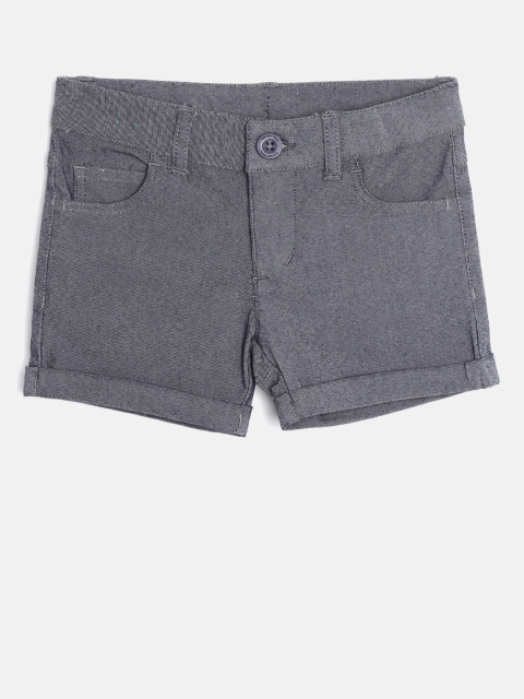 

United Colors of Benetton Girls Grey Solid Hot Pants