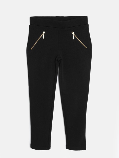 

United Colors of Benetton Girls Black Patterned Treggings