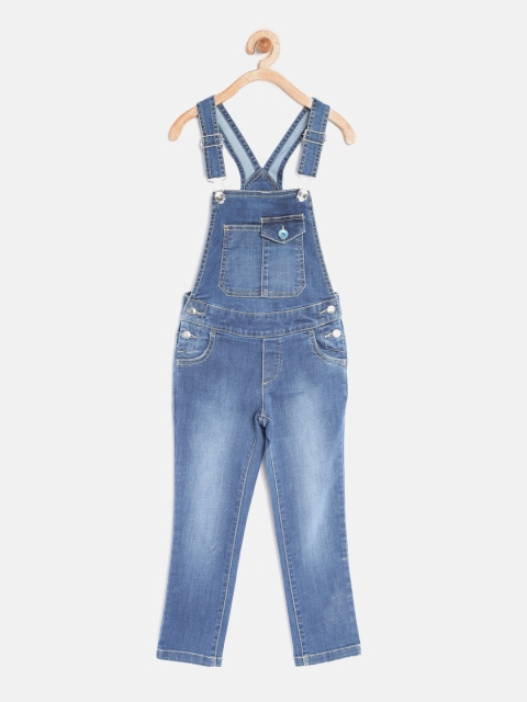 

United Colors of Benetton Girls Blue Denim Dungarees