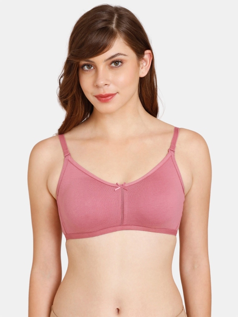 

Rosaline by Zivame Purple Solid Non Wired Medium Coverage Tshirt Bra, Peach