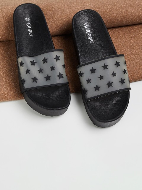

Ginger by Lifestyle Women Black & White Printed Sliders