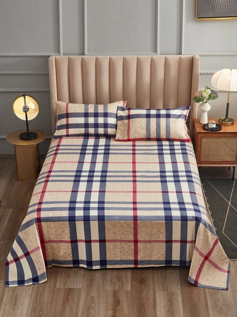 

JC Collection Red & Brown Geometric Printed 144 TC King Bedsheet