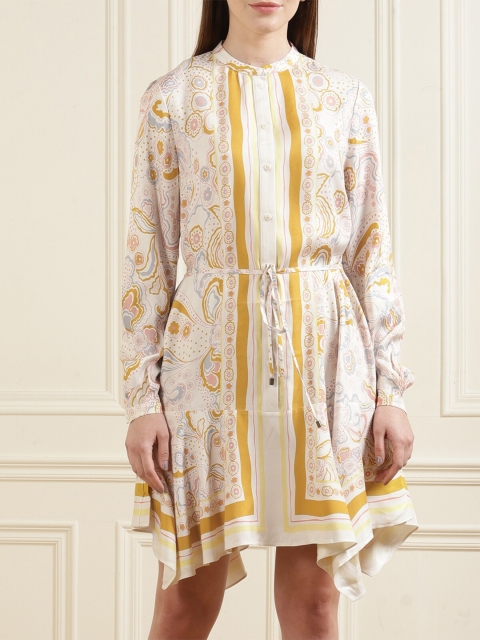 

Ted Baker Cream-Coloured & Yellow Printed A-Line Dress
