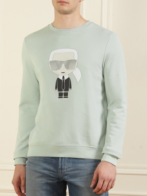

Karl Lagerfeld Men Green Printed Sweatshirt