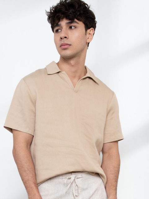 

ORIGIN BY ZALORA Men Beige Polo Collar Loose Outdoor T-shirt