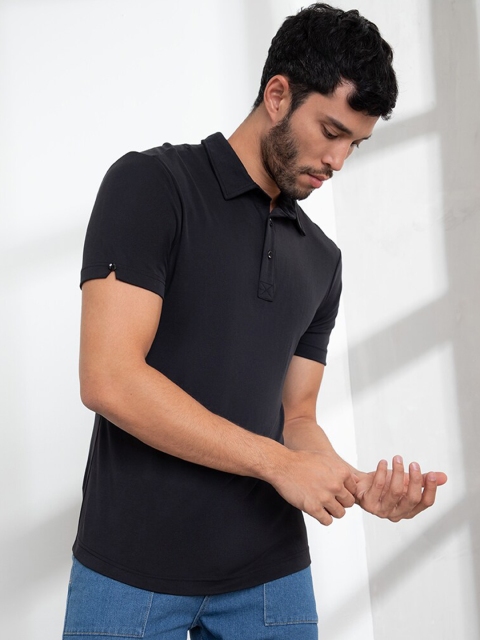 

ORIGIN BY ZALORA Men Black Polo Collar Outdoor T-shirt