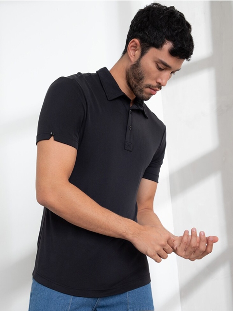 

ORIGIN BY ZALORA Men Black Polo Collar T-shirt
