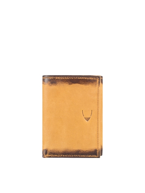

Hidesign Men Tan Leather Three Fold Wallet