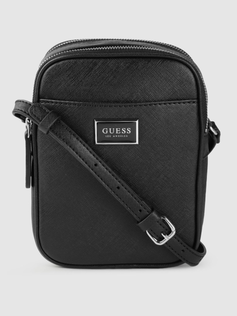 

GUESS Women Black Solid Structured Sling Bag
