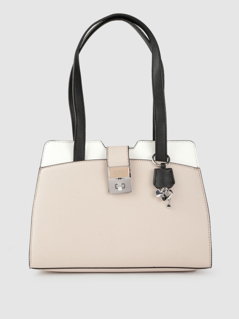 

GUESS Women Off White Solid Structured Shoulder Bag