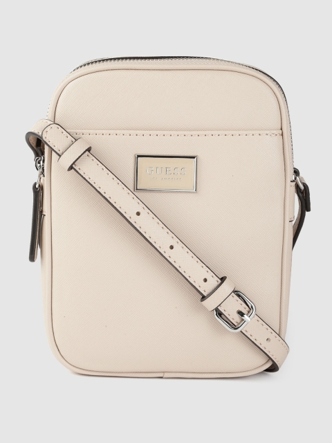 

GUESS Women Off White Solid Structured Sling Bag